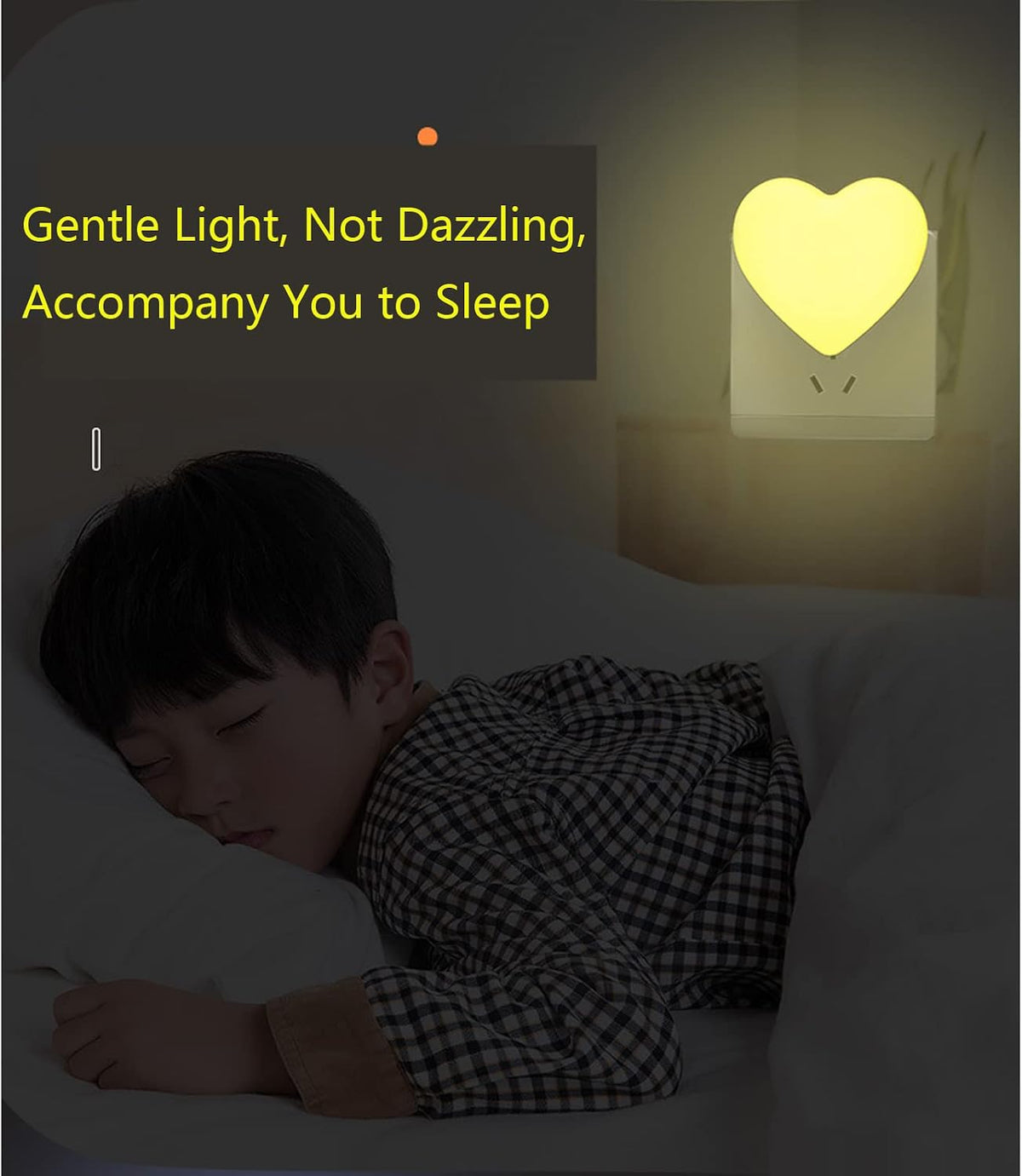 Cute Heart Plug in Night Light with Sensor (Pink)