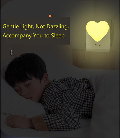 Cute Heart Plug in Night Light with Sensor (Pink)