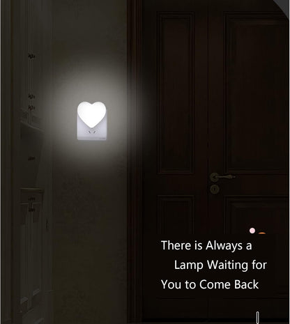 Cute Heart Plug in Night Light with Sensor (Pink)