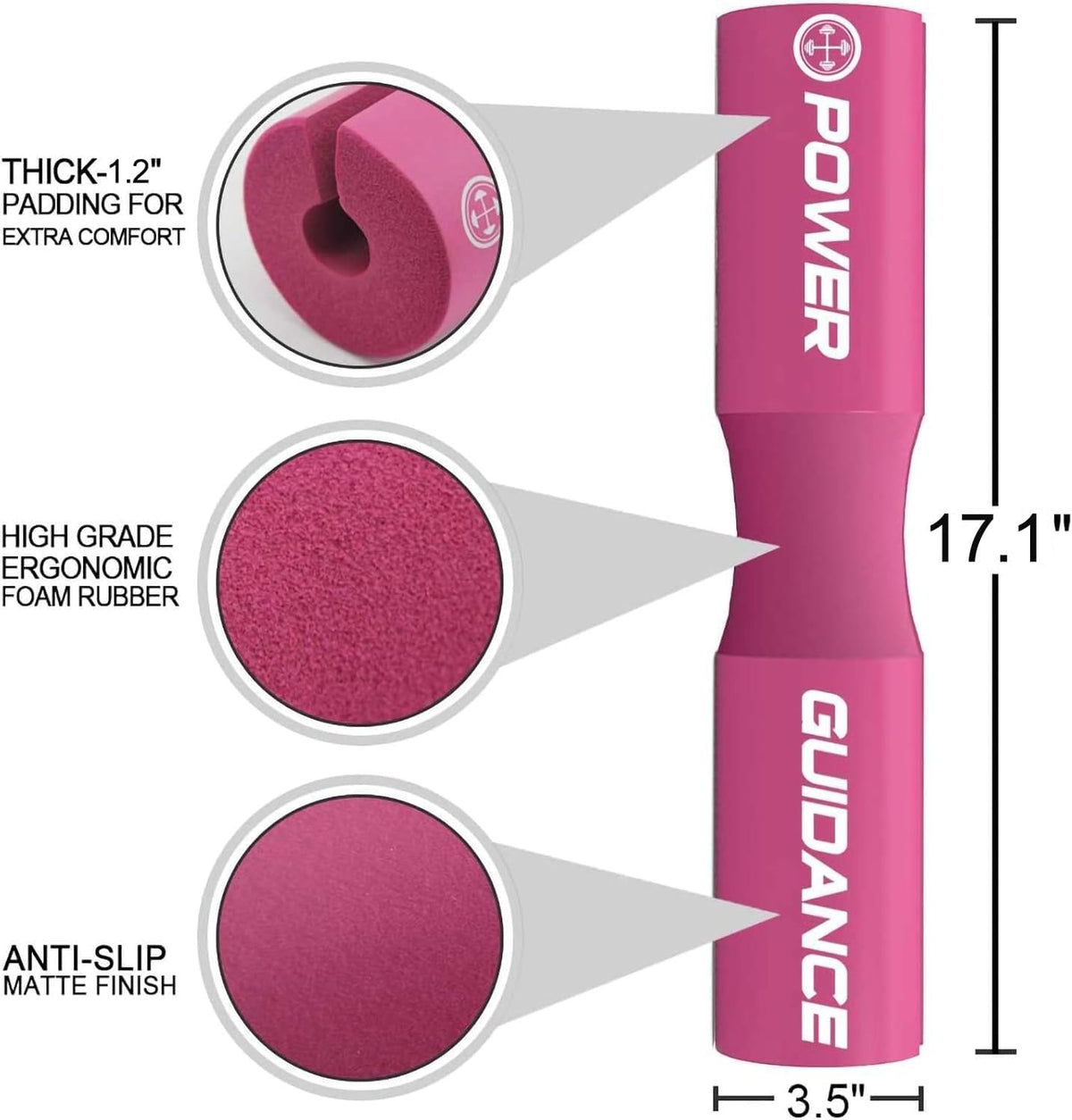 Barbell Squat Pad - Neck & Shoulder Protective Pad - Great for Squats, Lunges, Hip Thrusts, Weight Lifting & More - Fit Standard and Olympic Bars Perfectly