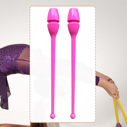 2Pcs Rhythm Gymnastics 13.58inch Easy to Control Professional Gymnastics Training Equipment for Performance Stage Show, Pink