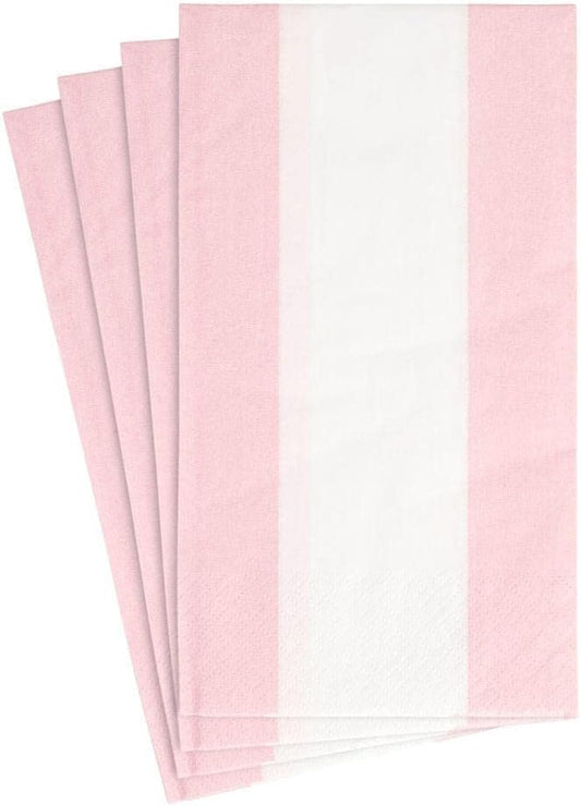 Bandol Stripe Paper Guest Towel Napkins in Petal Pink, Pack of 15