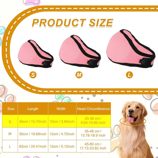 Dog Head Wrap, Cat Ear Wrap Ear Muffs Quiet Head Cover Sleeves Anxiety Ease Head Protection No Shake, (Pink, S), Intended for Pet Bath/Grooming/Swimming/Force Drying