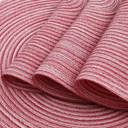 15 Inch Round Placemats Stain Resistant Anti-Skid Washable Polyproplene Table Mats Placemats(Pink, Set of 6)