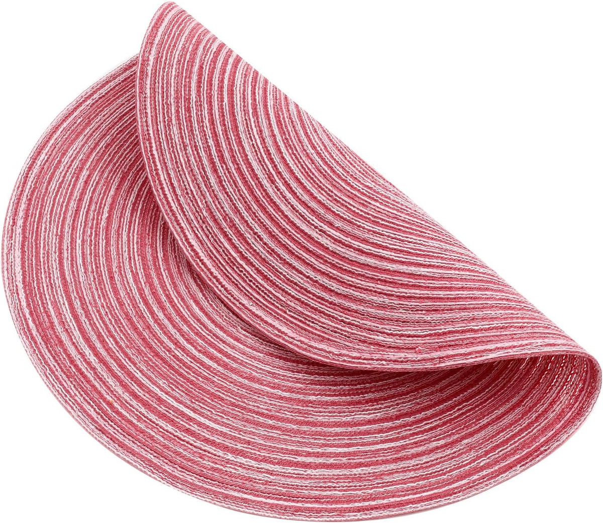 15 Inch Round Placemats Stain Resistant Anti-Skid Washable Polyproplene Table Mats Placemats(Pink, Set of 6)