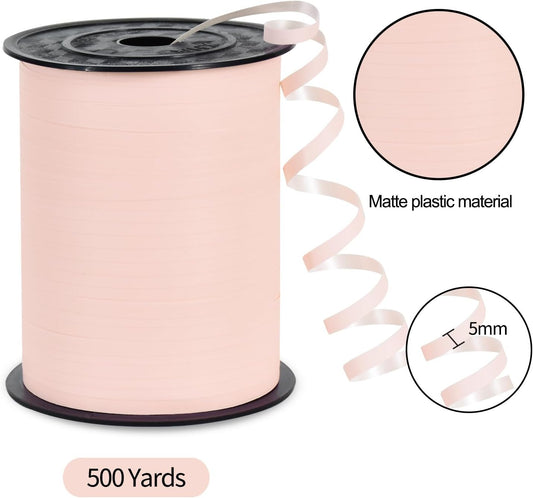 500 Yards Matte Baby Pink Curling Ribbon-Balloon String for Art&Craft Decor,Gift Wrapping,Ribbons and Bows for Girl's Baby Shower Wedding Valentines Mother's Day Supplies (Baby Pink)