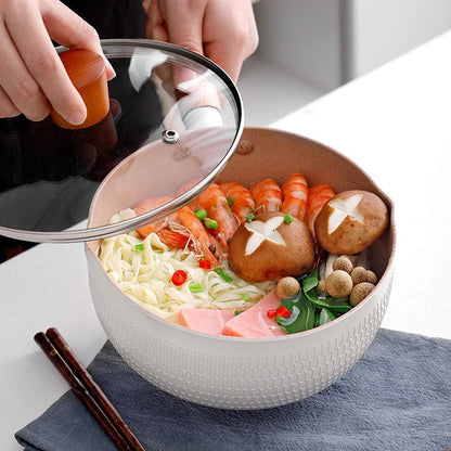Non-Stick Pan Yukihira Pan, Thickened Flat-Bottomed Food Supplement Pot, Noodle Soup Pot, Single Handle Milk Pot,Pink,22cm