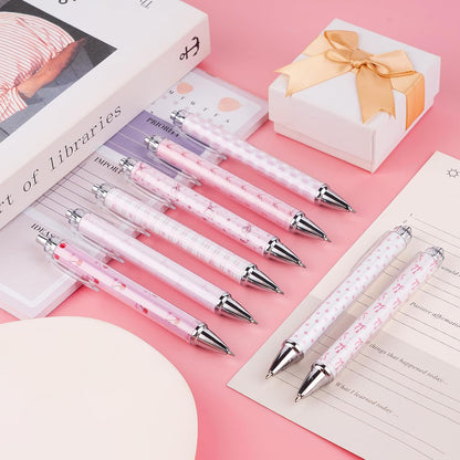 24 Pcs Pink Bow Pens Cute Coquette Bow Ballpoint Pen Retractable Black Ink Pen Coquette Aesthetic Bow Party Favors for Women Writing Journaling Baby Shower Office Teacher Back to School Supplies