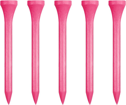Wooden Golf Tees 3-1/4", 2-3/4", 1-1/2" Available,100 Count (Natural Color, White, Black, Blue, Red, Pink)