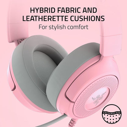 Kraken Kitty V3 X Wired Gaming Headset, Kitty Ears, Pink