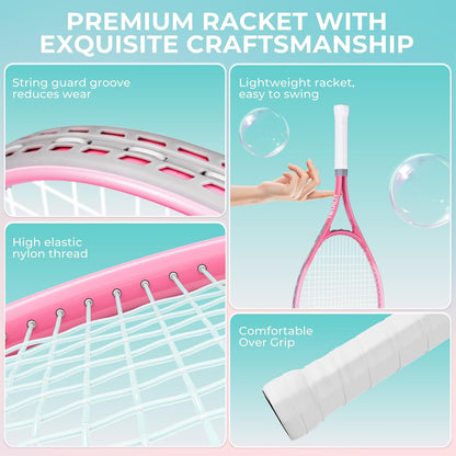 27-Inch Tennis Racket for Adults with Ball and Carry Bag