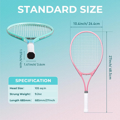 27-Inch Tennis Racket for Adults with Ball and Carry Bag