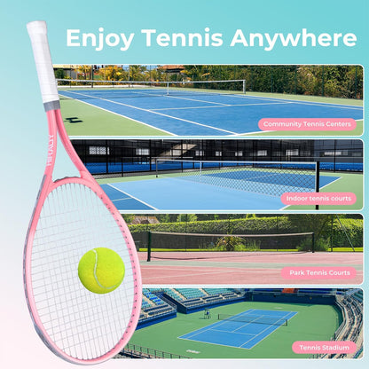 27-Inch Tennis Racket for Adults with Ball and Carry Bag