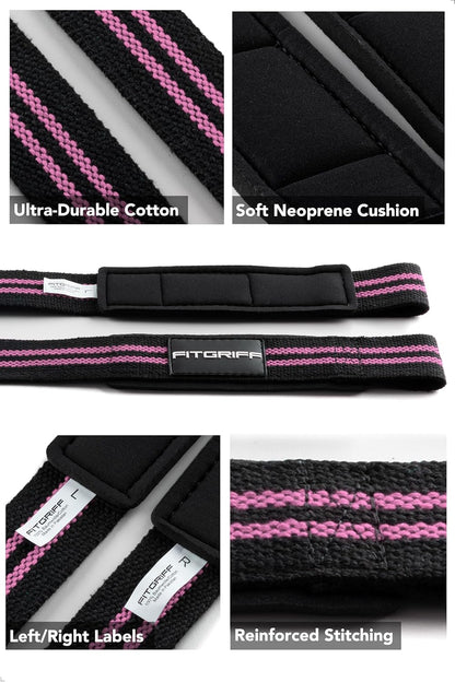 ® Lifting Wrist Straps for Weightlifting, Gym, Deadlift, Workout (Made of Premium Cotton & Padded) - Men & Women