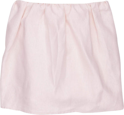 Floral Garden Pink Linen Shirred Crib Skirt/Dust Ruffle