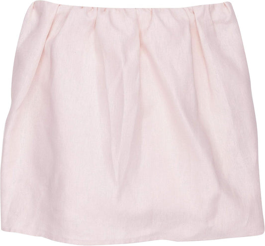Floral Garden Pink Linen Shirred Crib Skirt/Dust Ruffle