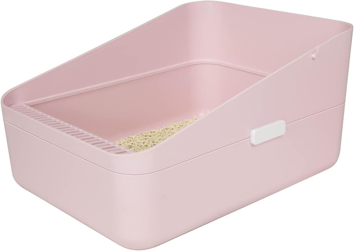 High Sided Cat Litter Box: Open Top Anti Tracking Design