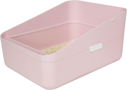 High Sided Cat Litter Box: Open Top Anti Tracking Design