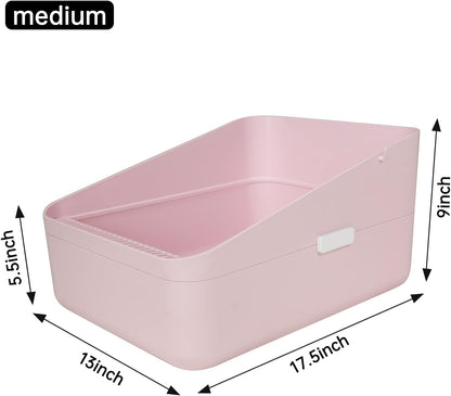 High Sided Cat Litter Box: Open Top Anti Tracking Design