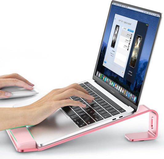 Laptop Stand for Desk, Aluminum Laptop Riser Holder with Wrist Support