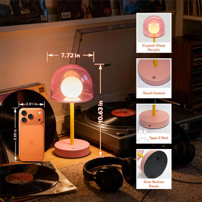 Pink Rechargeable Lamp, Coffee Table Small Lamps, Funky Desk Lamp