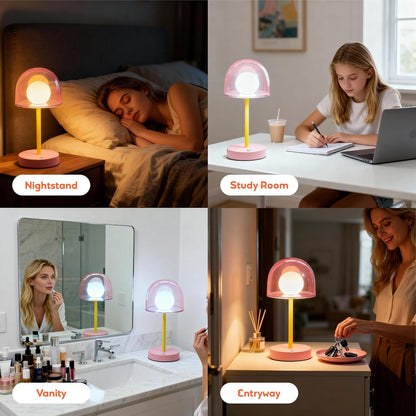 Pink Rechargeable Lamp, Coffee Table Small Lamps, Funky Desk Lamp