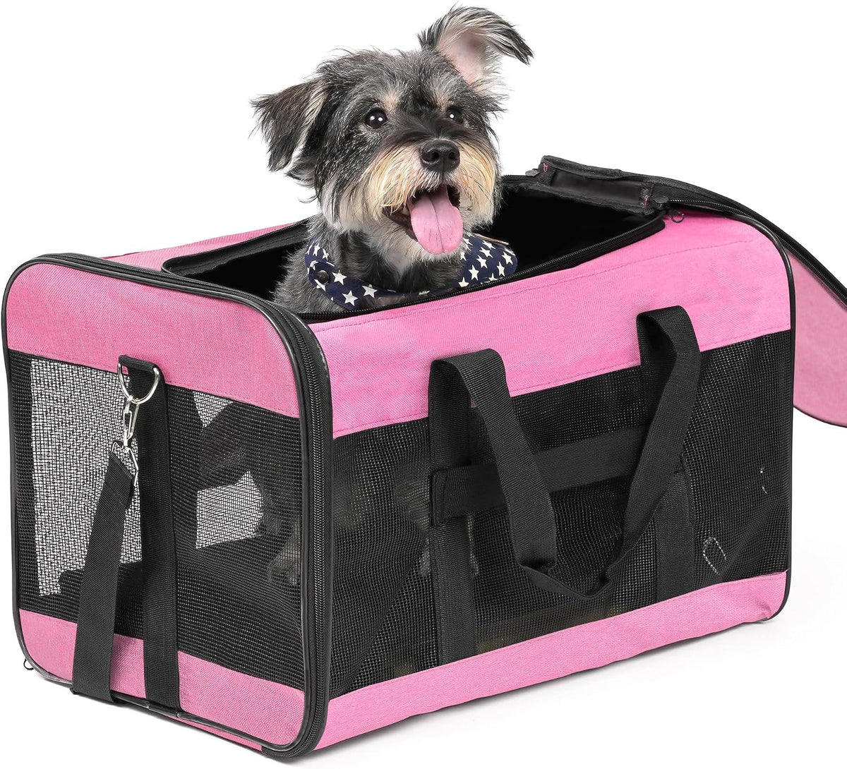 Dog Carrier Soft Sided, Large Cat Carrier up to 20 Lbs,Pink L