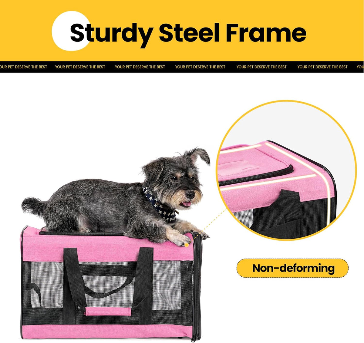 Dog Carrier Soft Sided, Large Cat Carrier up to 20 Lbs,Pink L