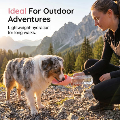 Portable Leak Proof Dog Water Bottle, Pet Travel Drinking Spout for Outdoor Walk (Pink-1PC)