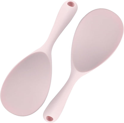 2Pcs Pink Silicone Rice Paddle Spoon