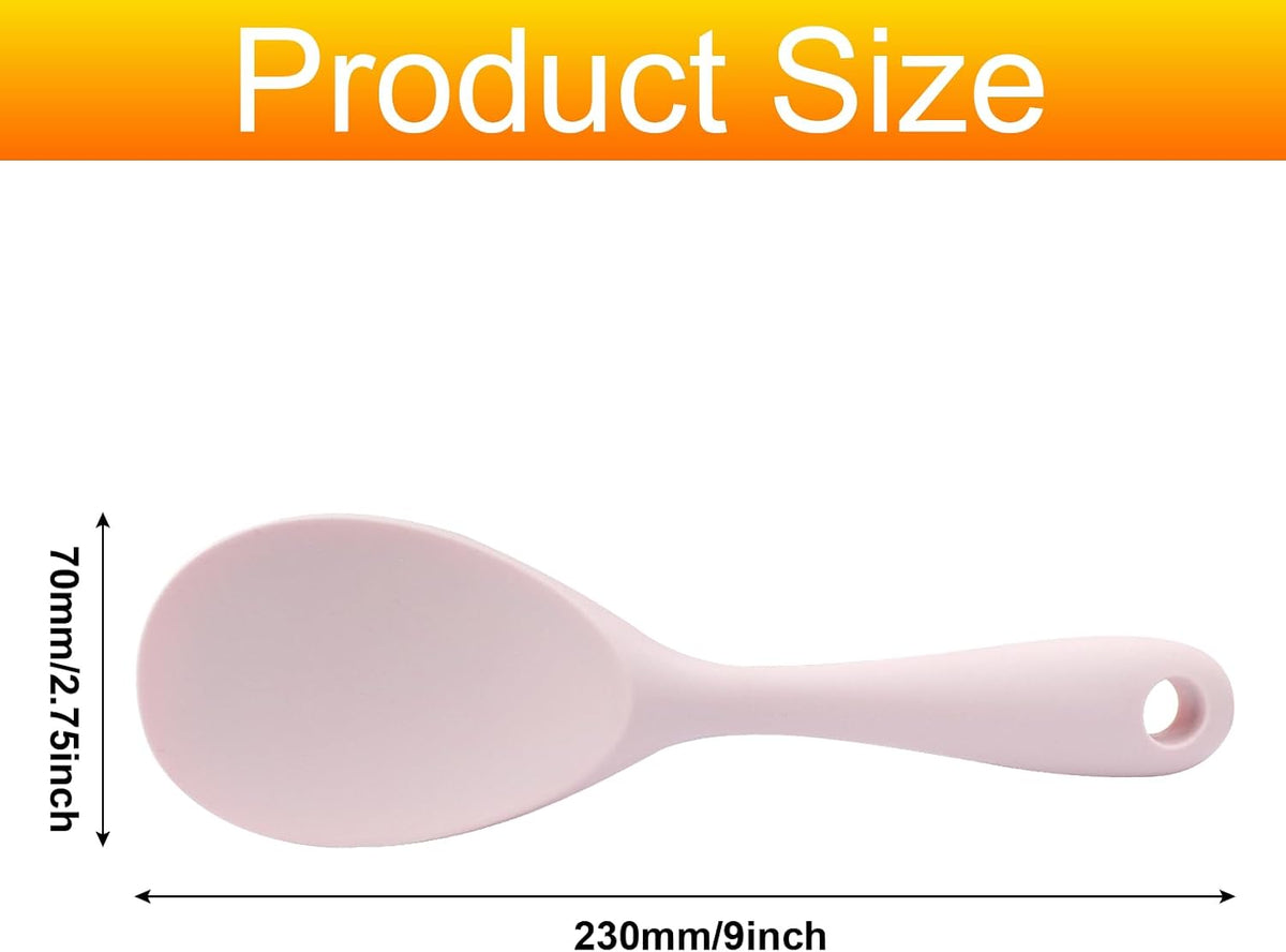 2Pcs Pink Silicone Rice Paddle Spoon