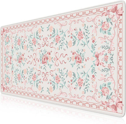 Aesthetic Desk Mat for Desktop,Cute Desk Pad for Women,Pink