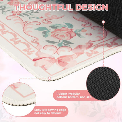 Aesthetic Desk Mat for Desktop,Cute Desk Pad for Women,Pink
