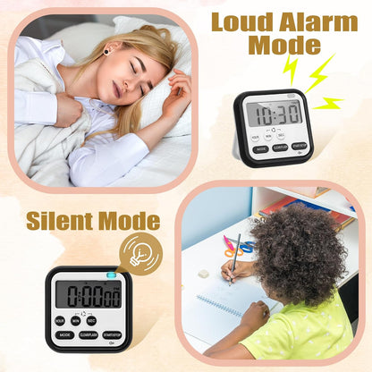 6 Pcs Digital Kitchen Timer 24 Hour Alarm, Classic Color