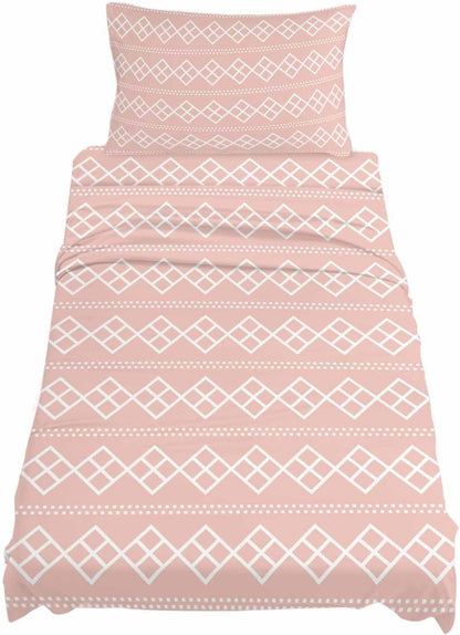 Peach Pink Checkered Twin Size Sheets Set Abstract White Geometric Argyle Stripe Super Soft Breathable Microfiber Twin Bed Sheets Set Deep Pocket 4 Pieces 1 Flat Sheet, 1 Fitted Sheet, 1 Pillowcases