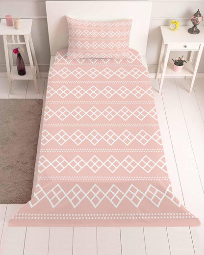 Peach Pink Checkered Twin Size Sheets Set Abstract White Geometric Argyle Stripe Super Soft Breathable Microfiber Twin Bed Sheets Set Deep Pocket 4 Pieces 1 Flat Sheet, 1 Fitted Sheet, 1 Pillowcases