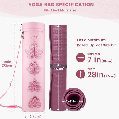 Yoga Mat Bag, Full-Zip Mat Carrier Pilates Mat Carry Bag for Woman