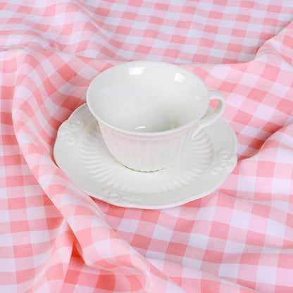 Pink Gingham Tablecloth 54x54 Cotton Square Plaid for Picnic Centerpiece