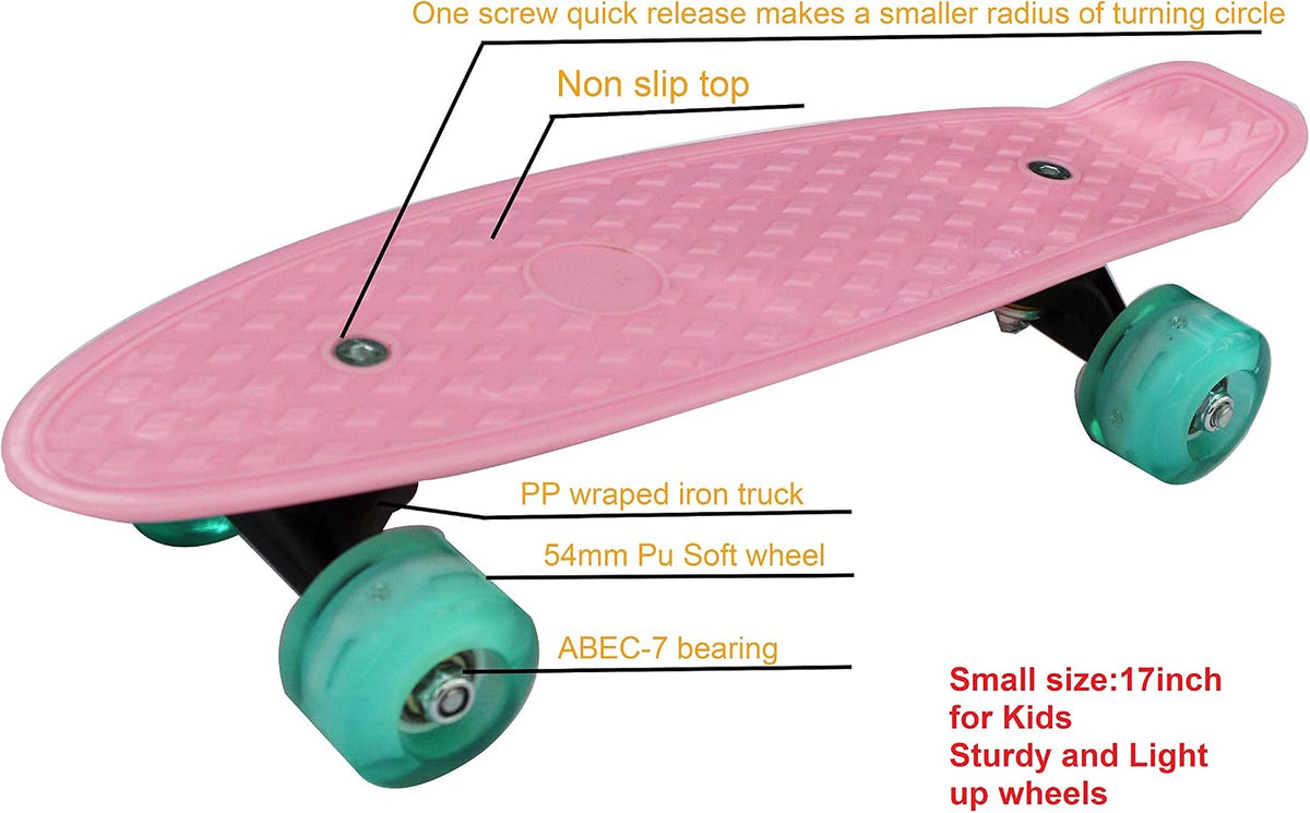 17inchX5inch Completed Skateboard Mini Cruiser Board with High Bounce PU Wheel