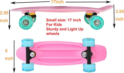 17inchX5inch Completed Skateboard Mini Cruiser Board with High Bounce PU Wheel