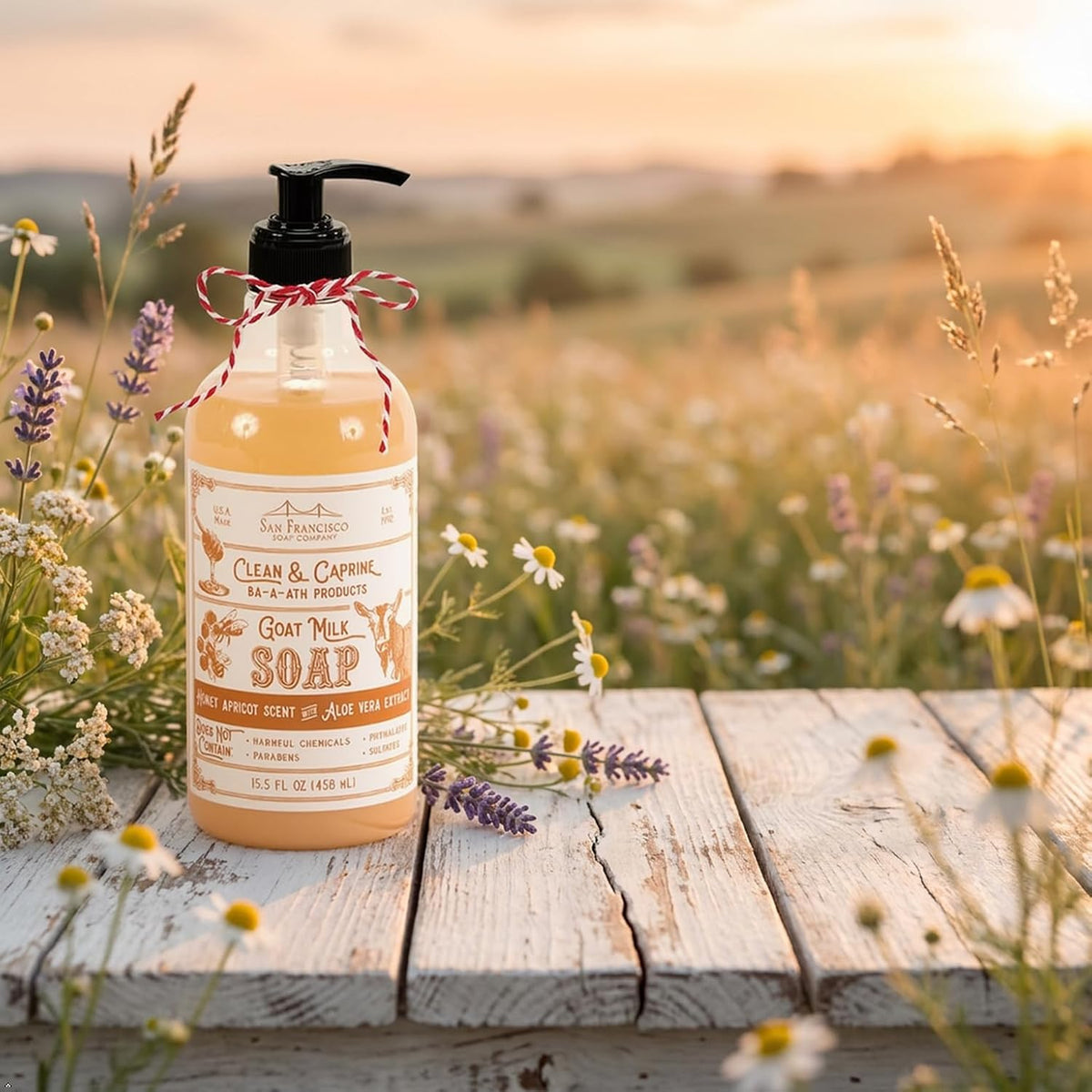 Clean & Caprine Goat Milk Hand Soap | Honey | Dye-Free Hand Soap | Enriched with Nourishing Goat Milk | Unisex Fragrance | 15.5 Fl oz