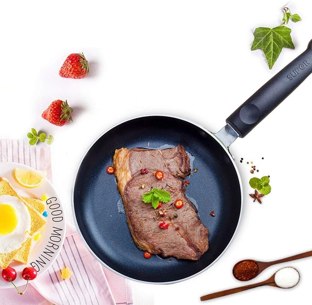 Kitchen Pots and Pans Frying Pan 14Cm Caliber Light Pink Lightweight Omelette Egg Pan Antiwarp Base Specialty Nonstick, Great for Egg Or Omelette Cooking Fryin