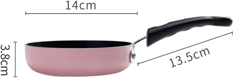 Kitchen Pots and Pans Frying Pan 14Cm Caliber Light Pink Lightweight Omelette Egg Pan Antiwarp Base Specialty Nonstick, Great for Egg Or Omelette Cooking Fryin