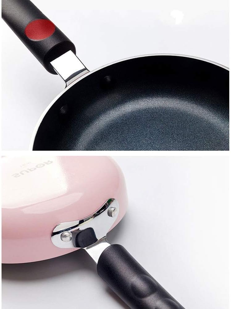Kitchen Pots and Pans Frying Pan 14Cm Caliber Light Pink Lightweight Omelette Egg Pan Antiwarp Base Specialty Nonstick, Great for Egg Or Omelette Cooking Fryin