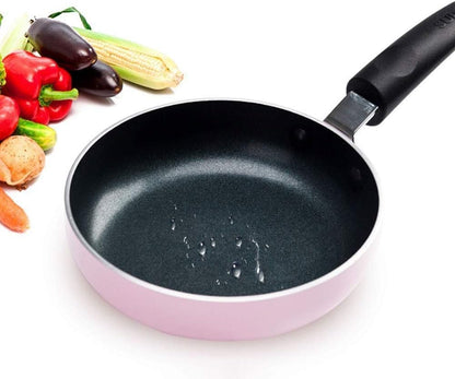 Kitchen Pots and Pans Frying Pan 14Cm Caliber Light Pink Lightweight Omelette Egg Pan Antiwarp Base Specialty Nonstick, Great for Egg Or Omelette Cooking Fryin