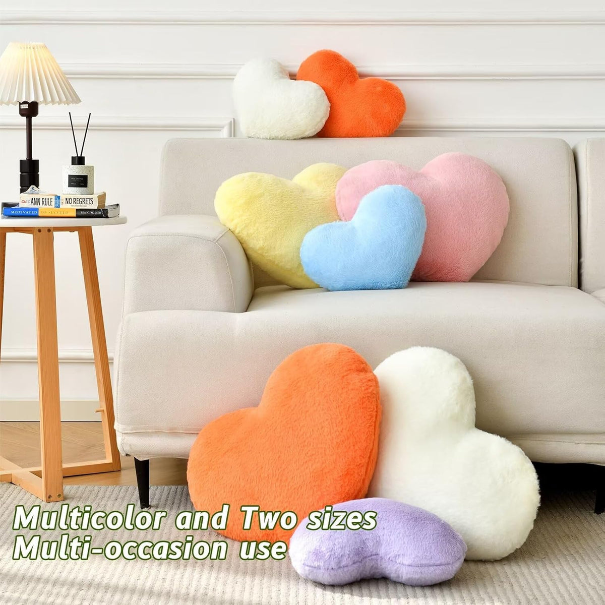 Pink Throw Pillows, Cute Heart Pillow, Decorative Pillows for Bed