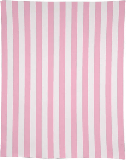 Stripe Tablecloths Vertical Pink White Striped Pattern Design Print Table Cover for Home Party Dining Room Kitchen Decor, 55x75in【Rectangle】