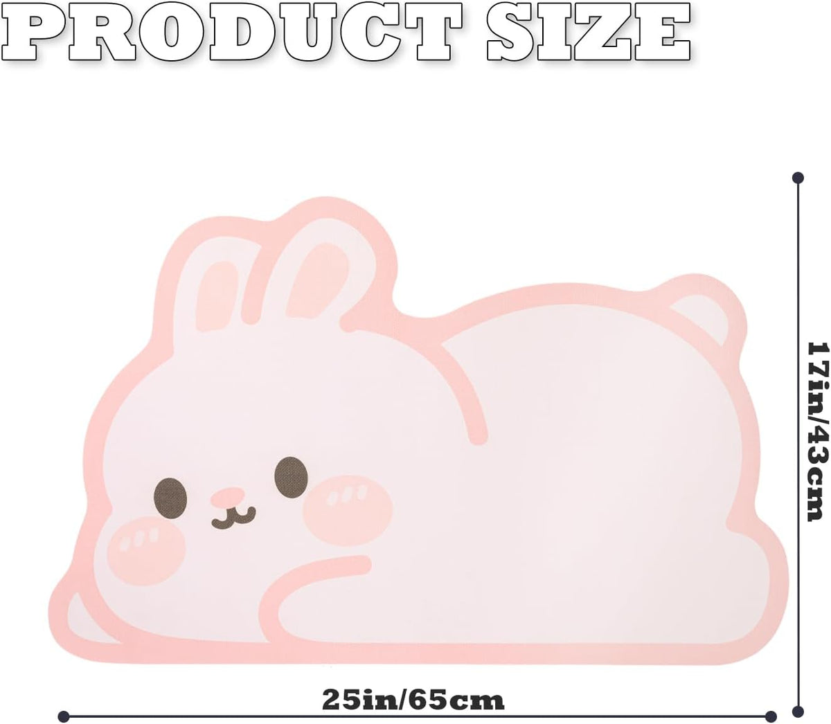 Cute Animal Bath Mat - Pink Rabbit Non-Slip Super Absorbent Ultra Thin Mat for Shower Tub & Sink Front Quick Dry Bathroom Mat (Easy Clean)