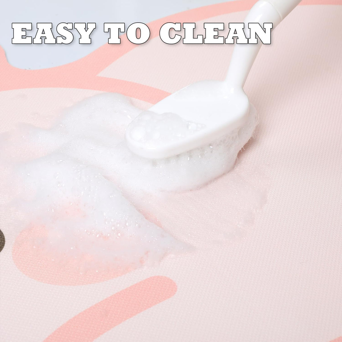 Cute Animal Bath Mat - Pink Rabbit Non-Slip Super Absorbent Ultra Thin Mat for Shower Tub & Sink Front Quick Dry Bathroom Mat (Easy Clean)