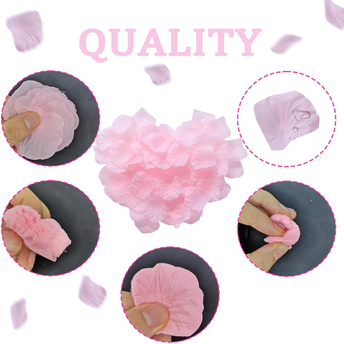 1500PCS Pink Rose Petals Silk Rose Petals for Romantic Night for Her Set Wedding,Party,Proposal Anniversary Decorations